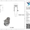 Rvs zwenkwiel, 150mm diameter, PA loopvlak, glijlager, dubbele rem, naloop - Afbeelding 3
