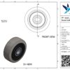 PP wiel, 125mm diameter, TPE loopvlak, kogellager RVS - Afbeelding 3